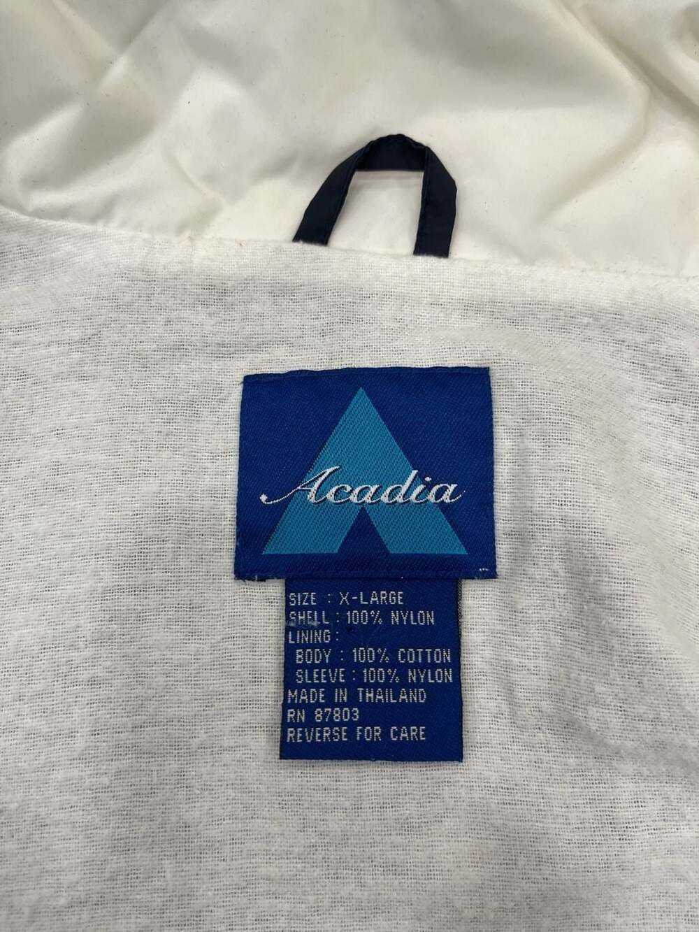 Vintage Acadia Ocean City Crew Windbreaker Jacket, Navy Blue/Cream - Size XL - Picture 5 of 5